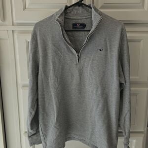 Vineyard Vines Men's Light Gray Zip-Up Sweater